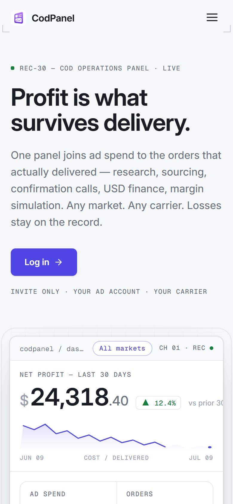 CodPanel on iPhone